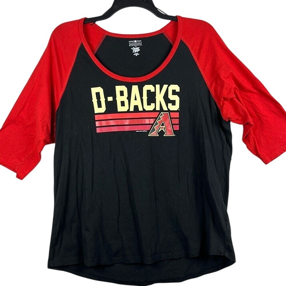 MLB Campus Lifestyle Arizona Diamond Backs 3/4 Sleeve Tshirt‎ Womens Size 3XL
